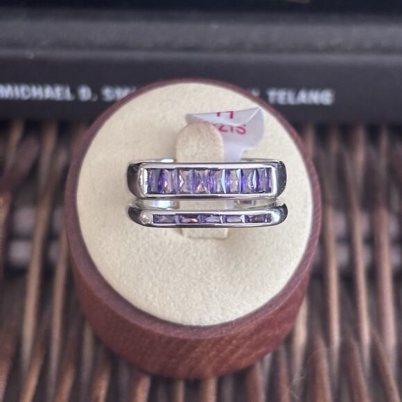 Bomb Party OG Ring RBP7001 “Don’t Ever Change” Size 11 Amethyst On Rhodium - Picture 1 of 6